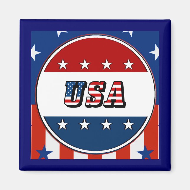 USA - American Flag Stars Circle #2 Refrig Magnet (Devant)