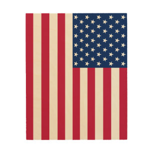 USA American Flag Stars Stripes Wood Wall Canvas Wood Wall Art