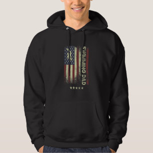 USA American Flag   Swimming Dad Hoodie