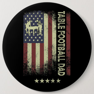 USA American Flag Table Football Dad 6 Inch Round Button