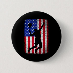 Usa american flag tennis for men women 2 inch round button