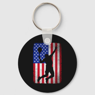 Usa american flag tennis for men women  keychain