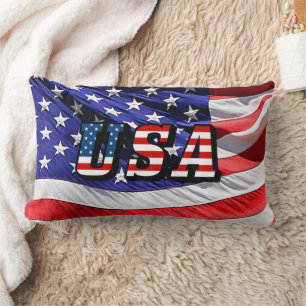 USA - American Flag Throw Pillow