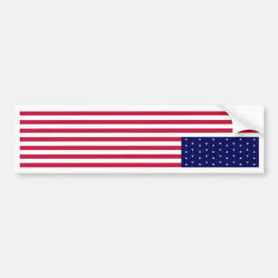 USA American Flag Upside Down SOS White Border Bumper Sticker