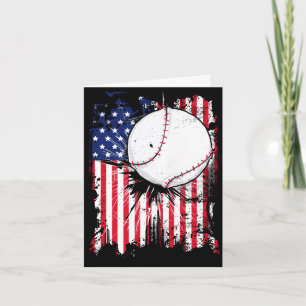 Usa american flag vintage baseball sports 4th of card