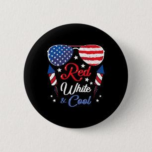 Usa American Flag Vintage Red White And Cool Patri 2 Inch Round Button