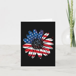Usa American Flag Vintage Sunflower Happy 4th Of J Card