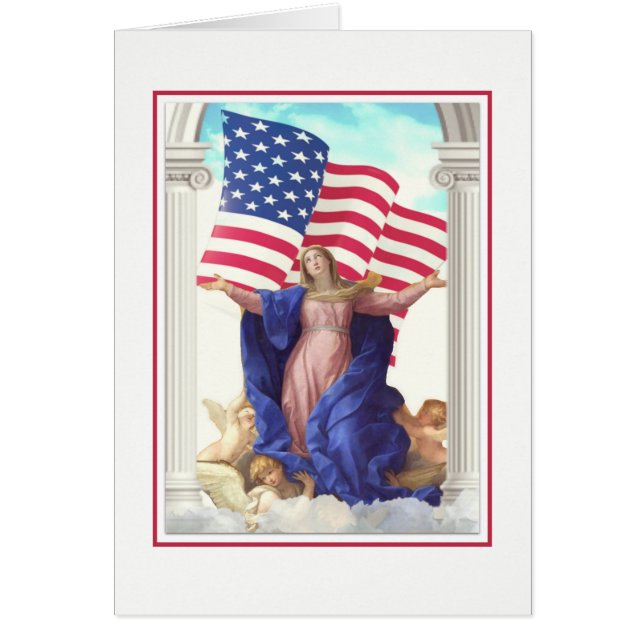 USA AMERICAN FLAG VIRGIN MARY RELIGIOUS (Front)