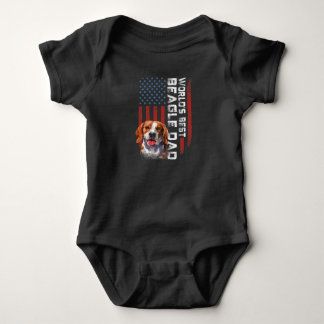 usa american flag worlds best beagle dad baby bodysuit