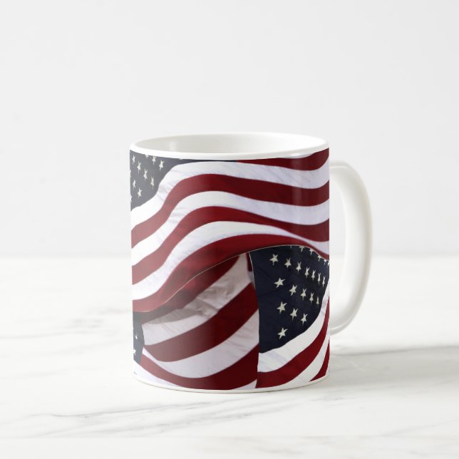 USA American Flags Patriotic Coffee Mug (Front Right)