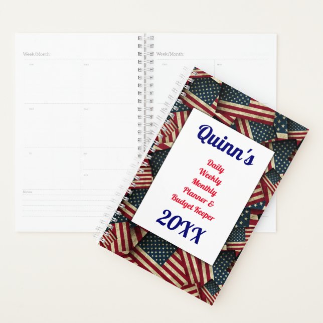 USA American Flags Planner (Display)