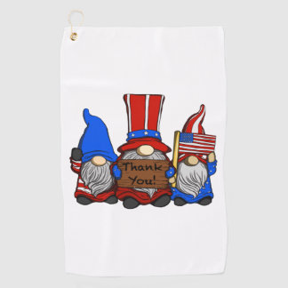 USA American Garden Gnomes Thank You For Your Serv Golf Towel