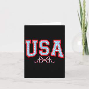 Usa American Girl Patriotic July 4th Women Boys  Card