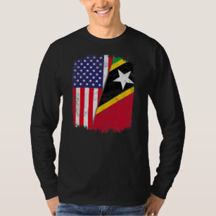 USA American Saint Kitts and Nevis Flag Men Women T-Shirt