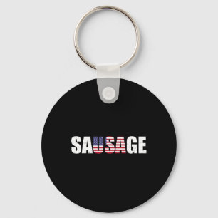 Usa American Sausage Funny Keychain