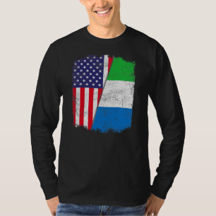 USA American Sierra Leone Flag Men Women T-Shirt