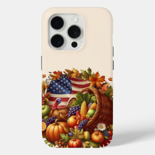 USA/American/Thanksgiving turkey wreath iPhone 15 Pro Case