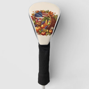 USA/American/Thanksgiving turkey wreath Golf Head Cover