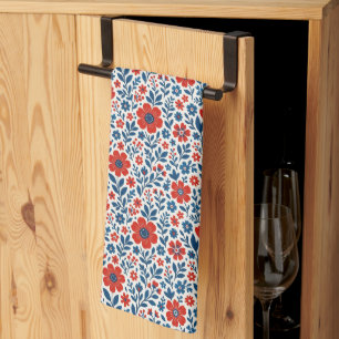 USA/American themed floral pattern Kitchen Towel