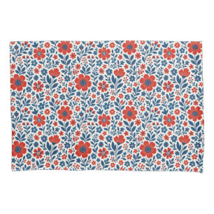 USA/American themed floral pattern Pillowcase