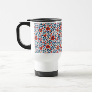 USA/American themed floral pattern Travel Mug