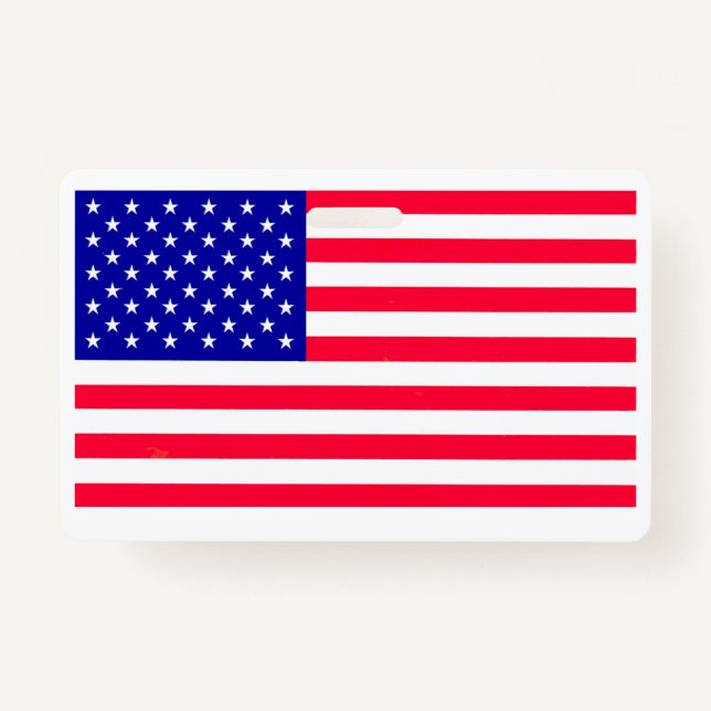 USA American US Flag Horizontal Badge (Front)