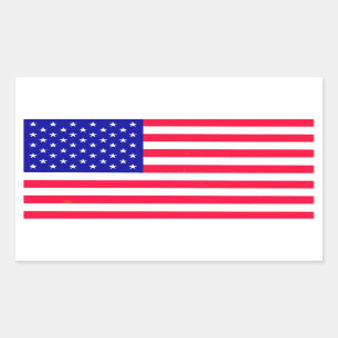 USA American US Flag Rectrangular Stickers