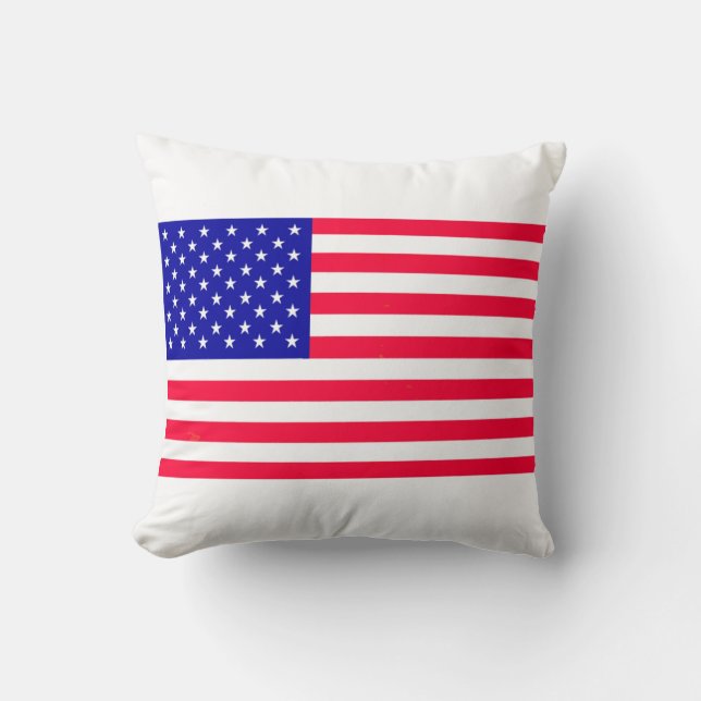 USA American US Flag Throw Pillow (Front)