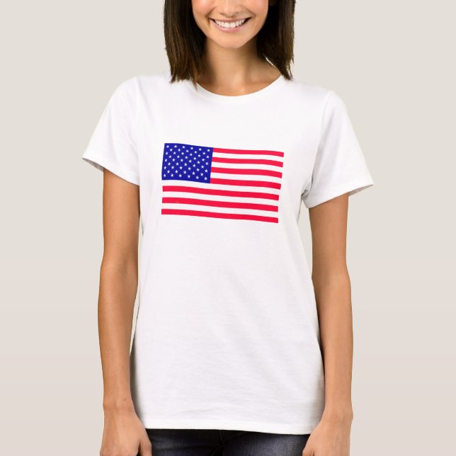 USA American US Flag Womens Tshirts Clothing (Front)