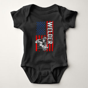 USA American Welder Proud Husband Baby Bodysuit