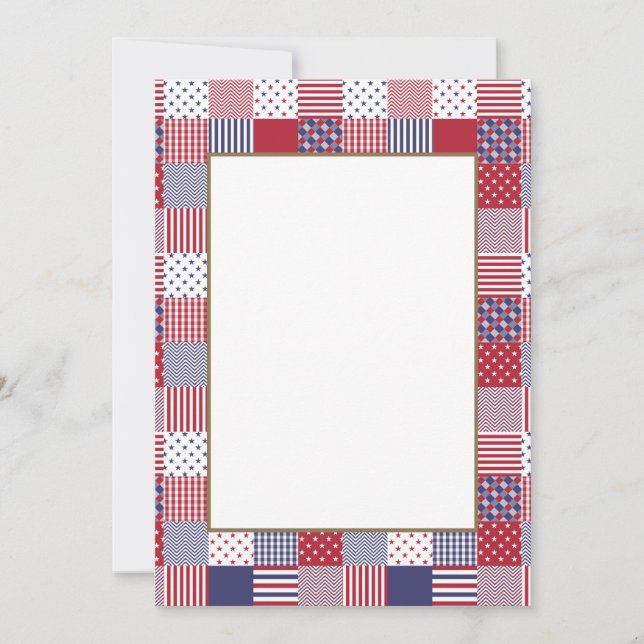 USA Americana Patchwork Red White & Blue (Front)
