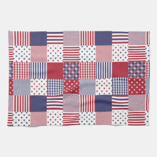USA Americana Patchwork Red White & Blue Kitchen Towel