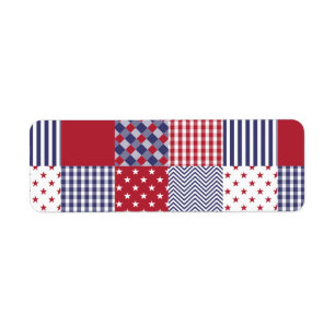 USA Americana Patchwork Rouge Blanc & Bleu