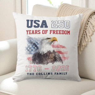 USA America's 250th Anniversary 4th of July Party Throw Pillow