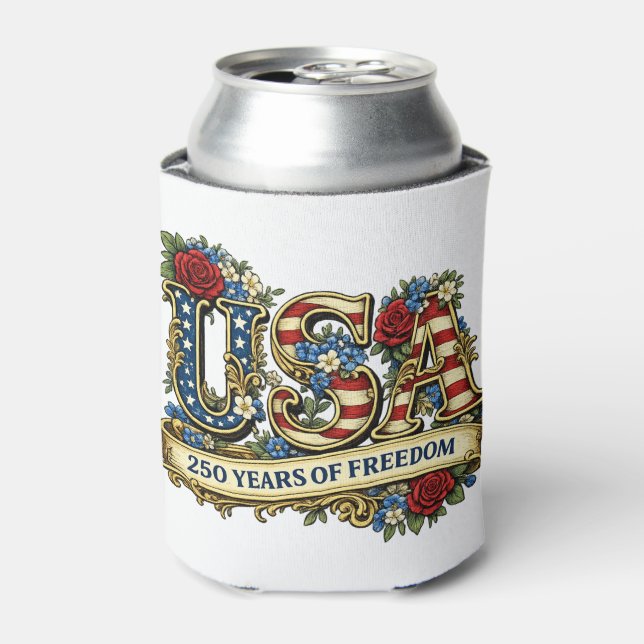 USA America's 250th Anniversary Can Cooler (Can Front)