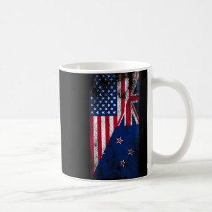 Usa & New Zealand Flags - Us Of America Kiwi, Coffee Mug