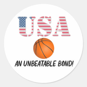 USA and Basketball - Unbeatable Bond!  Classic Round Sticker