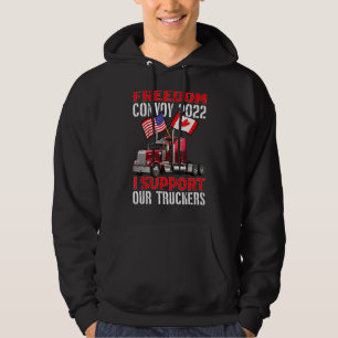 Usa And Canada Supports Our Truckers! Freedom Conv Hoodie