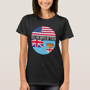 USA And Fiji Vintage Flags  Yes I'm Both Of Them T-Shirt