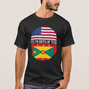 USA And Grenada Vintage Flags  Yes I'm Both Of The T-Shirt