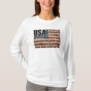 USA and its states in Stars and Stripes T-Shirt
