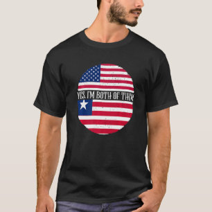 USA And Liberia Vintage Flags Yes I'm Both Of The T-Shirt