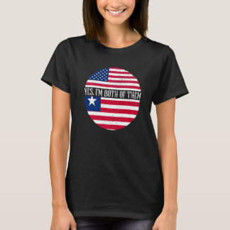 USA And Liberia Vintage Flags  Yes I'm Both Of The T-Shirt