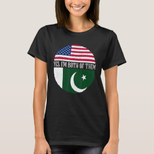 USA And Pakistan Vintage Flags  Yes I'm Both Of Th T-Shirt