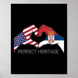 Usa And Serbia Serbian American Perfect Heritage H Poster