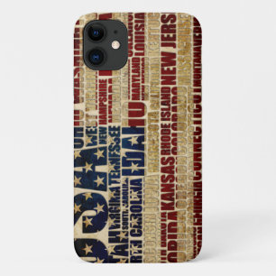USA and their federal states in stars and stripes iPhone 11 Case