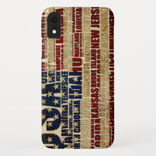 USA and their federal states in stars and stripes iPhone XR Case
