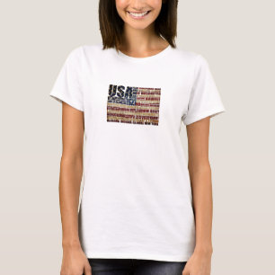 USA and their federal states in stars and stripes T-Shirt