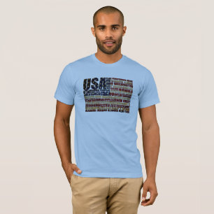 USA and their federal states in stars and stripes T-Shirt