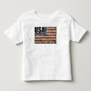 USA and their federal states in stars and stripes Toddler T-shirt